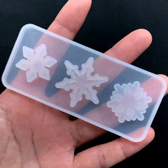 Assorted Snowflake Silicone Mold (3 Cavity) | Christmas Cabochon DIY | Festive Embellishment Mold | Resin Craft Supplies