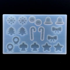 Christmas Snowflake Silicone Mold, Winter Holiday Embellishment Makin, MiniatureSweet, Kawaii Resin Crafts, Decoden Cabochons Supplies