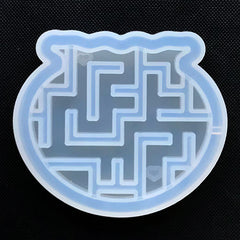 Fish Bowl Maze Shaker Charm Silicone Mold | Resin Shaker Cabochon DIY | Kawaii Resin Jewelry Supplies (68mm x 60mm)