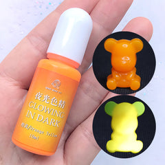 Luminescent Colorant for Resin Craft | Glow in the Dark Dye | Epoxy Resin Paint | UV Resin Pigment Supplies (Orange Yellow / 10ml)