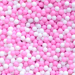 Faux Dragee Sprinkles | Dollhouse Sugar Pearl Toppings | Miniature Food Craft | Kawaii Sweet Jewelry Making (Pink White / 7g)