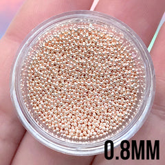0.8mm Rose Gold Caviar Beads | High Quality Metallic Microbeads | Nail Micro Beads | Miniature Dragee Sprinkles | Dollhouse Confectionery DIY (10g)