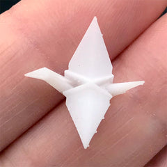 3D Paper Crane Resin Inclusion | Japanese Origami Embellishments for Resin Crafts | Resin Jewellery Supplies (2 pcs / 18mm x 16mm)
