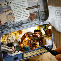 Box Theatre Dollhouse Craft Kit in 1:24 Scale | Roam Around in Winter | Miniature Hotel | Doll House DIY Supplies