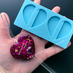 Heart Straw Topper Silicone Mold | Personalized Straw Topper Making | Wedding Party Decoration | Epoxy Resin Craft Supplies (47mm x 45mm)