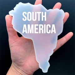 South America Continent Map Silicone Mold | Resin Coaster Mould | Resin Craft Supplies (109mm x 148mm)