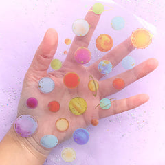 CLEARANCE Planet Stickers | Cosmos Clear Film | Star Embellishments | Solar System PVC Sticker | Filling Materials for Resin Craft