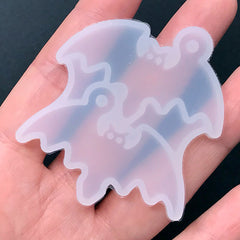 Bat Silicone Mold (2 Cavity) for Resin Jewelry Making | Halloween Pendant Mould | Dangle Earrings DIY (45mm x 30mm)