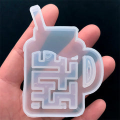 Drinking Jar Maze Silicone Mold | Resin Shaker Charm DIY | Shake Shake Decoden Piece Making | Kawaii Resin Art (51mm x 72mm)