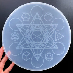 Magic Circle Crystal Grid Silicone Mold for Resin Craft | Hexagram Sacred Geometry Board Mould | Healing Altar DIY (240mm)