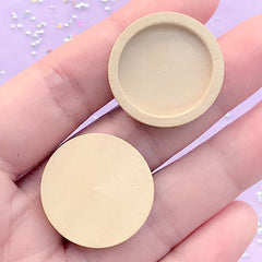 20mm Wooden Bezel for UV Resin Filling | Round Cabochon Tray | Cameo Setting | Resin Wood Jewelry DIY (3 pcs / 20mm / Raw Color)
