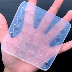 Animal Head Boba Tea Silicone Mold (30 Cavity) | Miniature Bubble Tea Drink Shaker Mould | Kawaii Resin Art Supplies