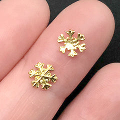 Mini Snowflake Metal Embellishments | Snow Flake Resin Inclusions | Resin Jewellery Making Supplies (8 pcs / 7mm x 6mm)