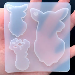 Deer Head Silicone Mold (3 Cavity) | Animal Charm Mould | Resin Jewelry Making | Resin Art Supplies