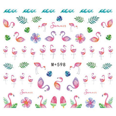 Flamingo Water Transfer Decal Sheet | Embellishments for Resin Craft | Summer Nail Designs