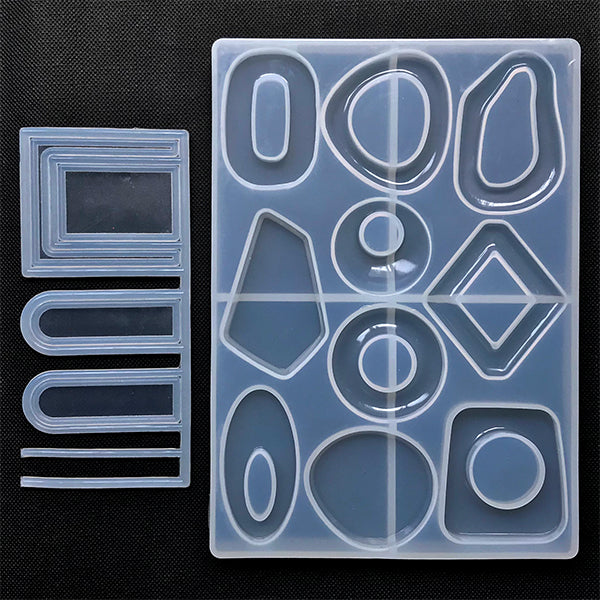 Geometry Pendant Silicone Mold with Hole Maker (10 Cavity