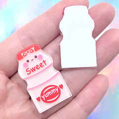 Milk Beverage Acrylic Cabochons | Glittery Drink Embellishments | Kawaii Decoden Supplies | Toddler Jewelry DIY (2 pcs / 20mm x 34mm)