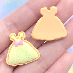Miniature Sugar Cookie Cabochon in Princess Dress Shape | Dollhouse Sweets Deco | Mini Food Craft | Kawaii Decoden DIY (3 pcs / 24mm x 23mm)