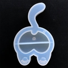 Cat Butt Shaker Charm Silicone Mold | Kawaii Kitty Butt Mold | Animal Butt Cabochon DIY | Resin Art Supplies (49mm x 74mm)