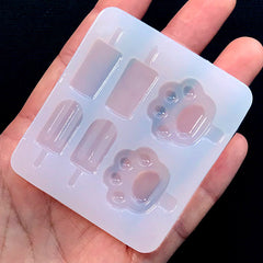 Miniature Popsicle Silicone Mold (6 Cavity) | Dollhouse Ice Cream Mold | Kawaii Soft Mold | Sweet Deco | UV Resin Jewelry Supplies