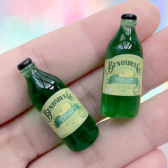 3D Dollhouse Beverage | Realistic Miniature Drink | Mini Ginger Beer for Doll Craft (2 pcs / Green Lemon Lime Bitter / 12mm x 31mm)