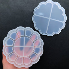 Flower Storage Box with Partitions Silicone Mold | Floral Trinket Box Making | Kawaii UV Resin Craft Supplies (122mm)