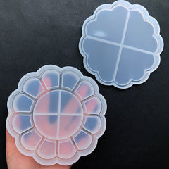 Flower Storage Box with Partitions Silicone Mold | Floral Trinket Box Making | Kawaii UV Resin Craft Supplies (122mm)