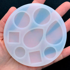 Round Square Teardrop Silicone Mold (8 Cavity) | Geometry Cabochon Making | Geometric Jewellery DIY | Resin Art Supplies