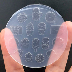 Kawaii Miniature Sweets Silicone Mold (16 Cavity) | Mini Ice Cream Popsicle Biscuit Cookie Chocolate Waffle Mould