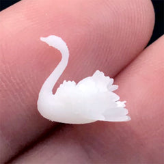 Dollhouse Bird Embellishment for Resin Crafts | Miniature Animal | 3D Swan Resin Inclusion | Resin Jewellery DIY (2 pcs / 11mm x 10mm)