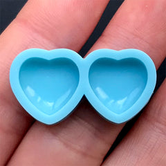 Small Heart Silicone Mold (2 Cavity) | Stud Earrings Mould | Shaker Bits DIY | Resin Jewellery Making (12mm x 12mm)