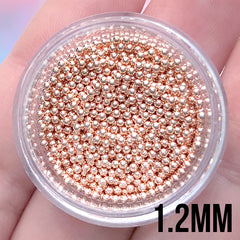 1.2mm High Quality Rose Gold Microbeads | Nail Caviar Beads | Metallic Micro Beads | Dollhouse Dragee Sprinkles | Miniature Sweet Deco (10g)