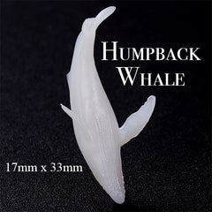 Humpback Whale Resin Inclusion | Marine Life Figurine | 3D Miniature Ocean World Making | Resin Crafts (1 piece / 17mm x 33mm)