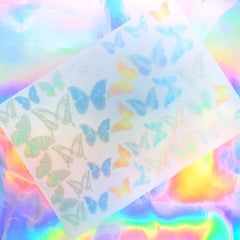 DEFECT Large Butterfly Shrinkable Plastic Sheet | Kawaii Jewellery Making | 3D Resin Inclusions DIY (1 Sheet / Translucent)