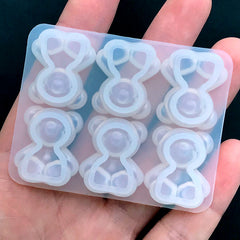Bear Candy Silicone Mold (6 Cavity) | Kawaii Animal Mould | Decoden Cabochon DIY | Faux Food Jewelry Supplies (16mm x 20mm)