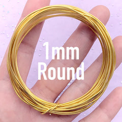 1mm Round Wire for Open Bezel DIY | Make Your Own Deco Frame | UV Resin Jewelry Supplies (4 Meters / Gold)