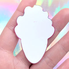 Ice Cream Acrylic Cabochon with Glitter | Kawaii Decoden Embellishment | Sweet Deco | Kid Brooch DIY (1 piece / 40mm x 58mm)