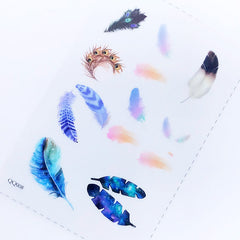 Colorful Feather Clear Film Sheet for Resin Jewelry Making | UV Resin Fillers | Resin Inclusion
