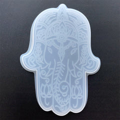 Elephant Hamsa Hand Silicone Mold | Khamsa Hand Mould | Fatima Hand Mold | Home Decor | Resin Craft Supplies (85mm x 124mm)