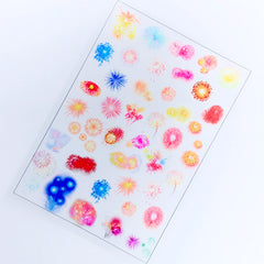 Fireworks Clear Film Sheet | Firework Festival Embellishments | Colorful Resin Inclusions | UV Resin Craft Supplies