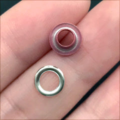 Coloured Eyelets in 4mm | Painted Grommet and Washer | Leather Craft Supplies (10 sets / Dark Pink)