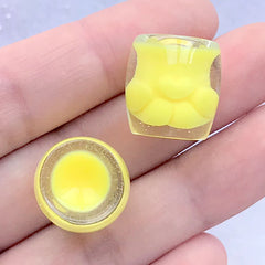 CLEARANCE Dollhouse Paw Coffee Cup Cabochon | 3D Miniature Drink | Decoden Resin Cabochons | Sweet Deco (2 pcs / Yellow / 16mm x 16mm)