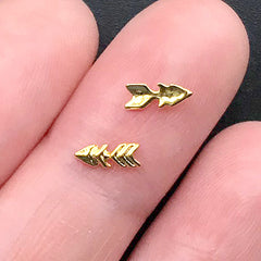 Mini Arrow Metal Pieces | Resin Art Embellishments | Resin Inclusion | Resin Craft Supplies | Nail Deco (8 pcs / 3mm x 7mm)