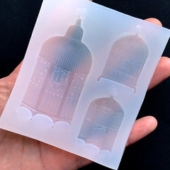 Birdcage Silicone Mold Assortment (3 Cavity) | Bird Cage Embellishment Mold | Clear Soft Mold for UV Resin | Epoxy Resin Flexible Mold