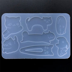 Cat Hair Clip Silicone Mold (7 Cavity) for Resin Craft | Kawaii Kitty Mold | Hair Accessories DIY | Decoden Embellishment Making