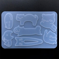 Cat Hair Clip Silicone Mold (7 Cavity) for Resin Craft | Kawaii Kitty Mold | Hair Accessories DIY | Decoden Embellishment Making