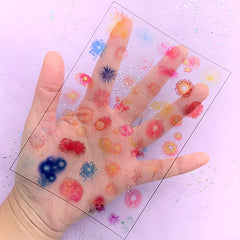 Fireworks Clear Film Sheet | Firework Festival Embellishments | Colorful Resin Inclusions | UV Resin Craft Supplies