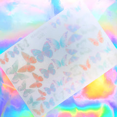 Big Butterfly Shrinkable Plastic Sheet | 3D Embellishment Making | Kawaii Jewelry Supplies (1 Sheet / Translucent)