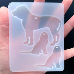 Dog and Puppy Silicone Mold (3 Cavity) | Animal Pet Mould | Resin Charm DIY | Resin Jewelry Making