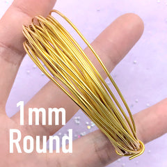 1mm Round Wire for Open Bezel DIY | Make Your Own Deco Frame | UV Resin Jewelry Supplies (4 Meters / Gold)